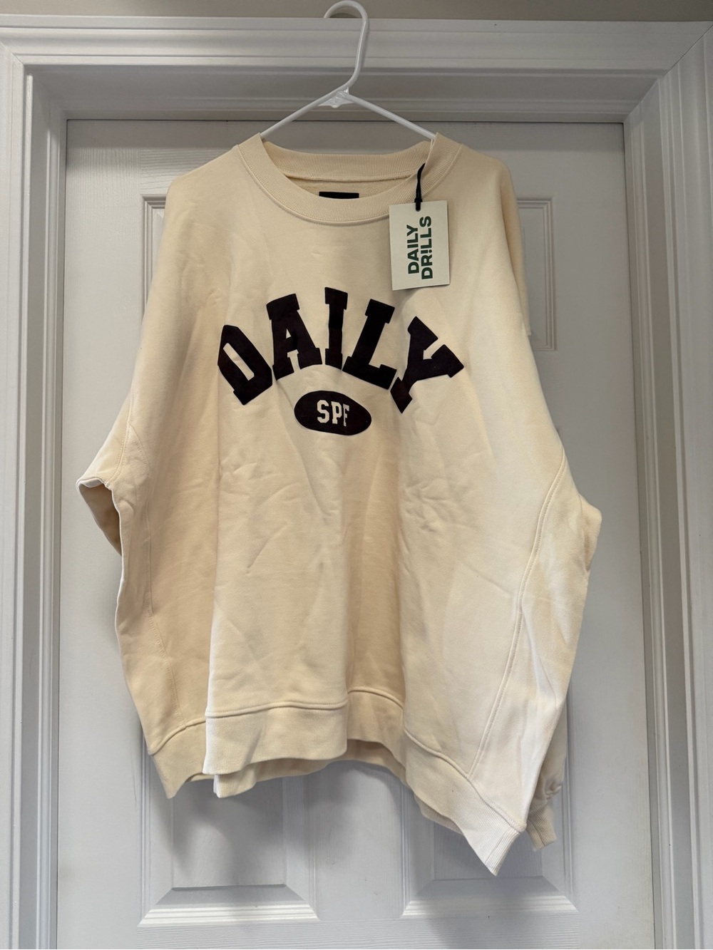 Daily Drills Women's Cream Sun Bum 'DAILY' Logo Pullover Sweatshirt